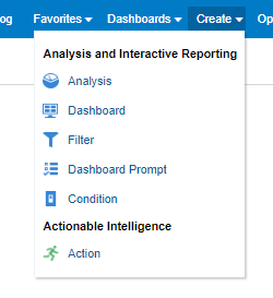 The analytics icons from the create dropdown menu.